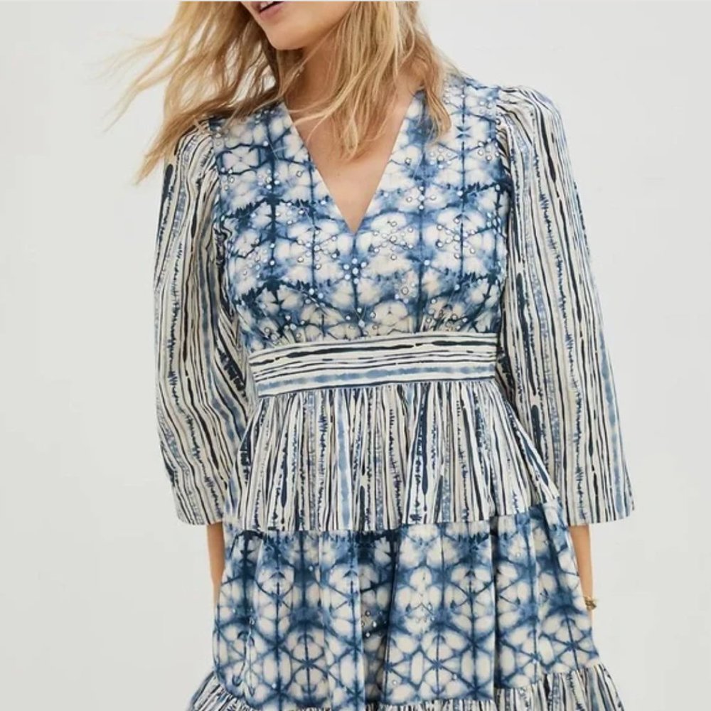 NWOT Anthropologie Behati Not So Serious by Pallavi Mohan Tie Dye/shibori XL
